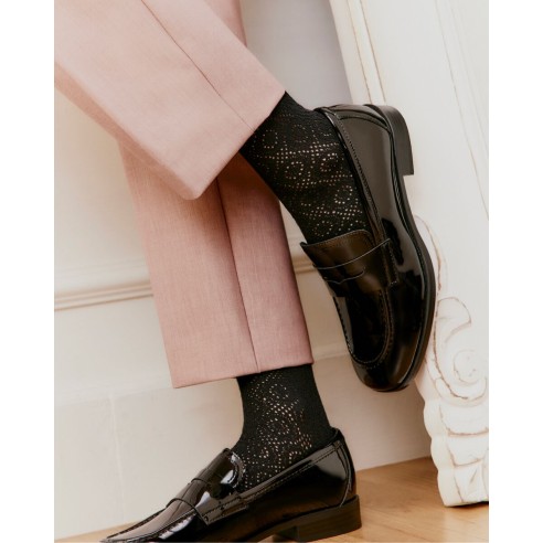 Nos chaussettes femme "La Dentelle" noir - Maison Broussaud