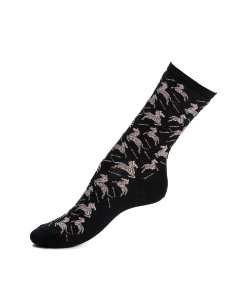 Nos chaussettes femme "Les Zèbres" noir - Maison Broussaud