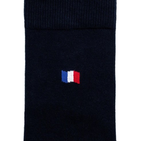 Nos mi-chaussettes "Les Drapeaux" marine - Maison Broussaud