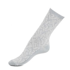 Nos chaussettes femme "La Volute" gris argent - Maison Broussaud