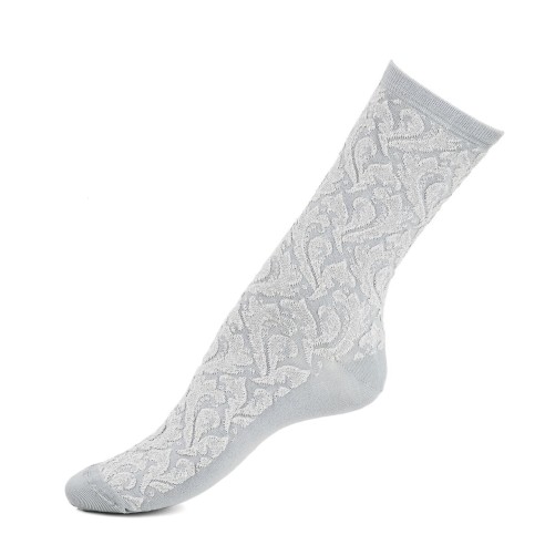 Nos chaussettes femme "La Volute" gris argent - Maison Broussaud