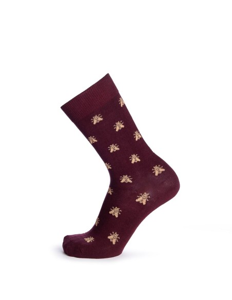 Chaussettes homme bordeaux Les Abeilles d'Or - Collection Napoléon