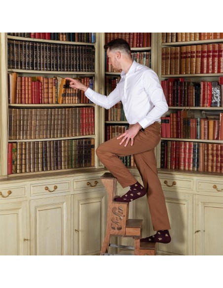 Chaussettes homme bordeaux Les Abeilles d'Or - Collection Napoléon