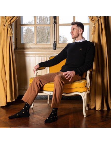 Napoléon : les chaussettes "N" allover - Maison Broussaud