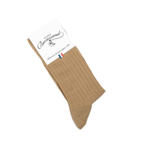 Nos chaussettes homme fil d’Écosse beige - Maison Broussaud
