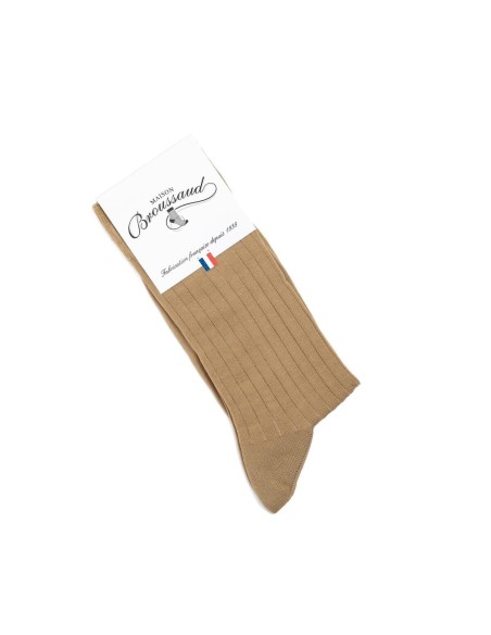 Nos chaussettes homme fil d’Écosse beige - Maison Broussaud