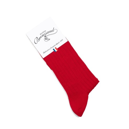 Nos chaussettes homme fil d’Écosse rouge - Maison Broussaud