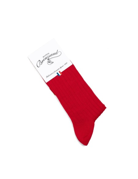 Nos chaussettes homme fil d’Écosse rouge - Maison Broussaud