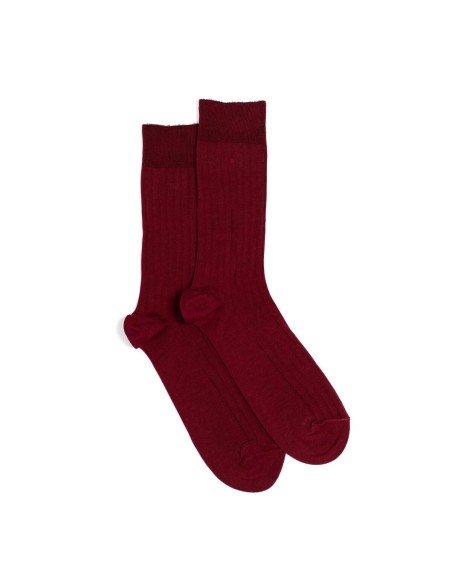 Nos chaussettes homme fil d’Écosse bordeaux - Maison Broussaud