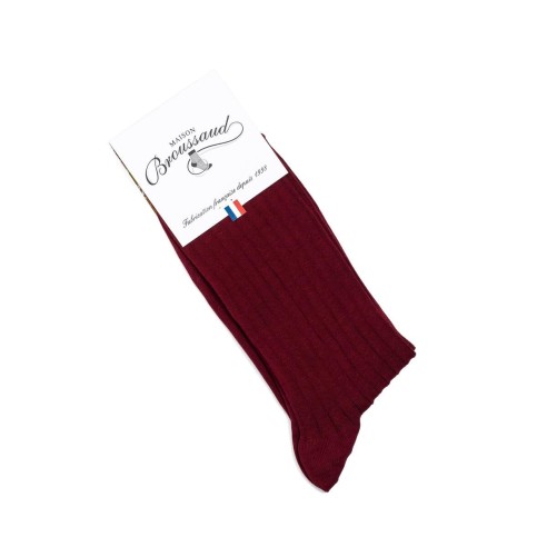 Nos chaussettes homme fil d’Écosse bordeaux - Maison Broussaud