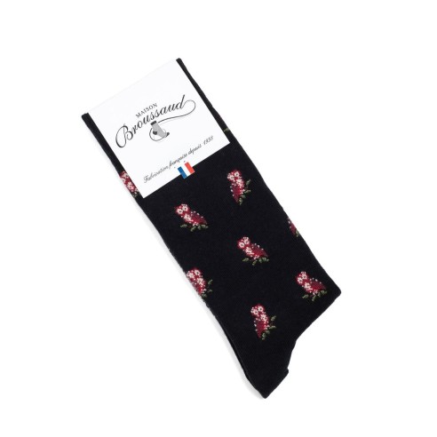 Nos chaussettes homme "Les Chouettes" noir - Maison Broussaud