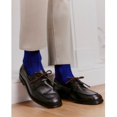Nos chaussettes homme fil d’Écosse bleu - Maison Broussaud 2