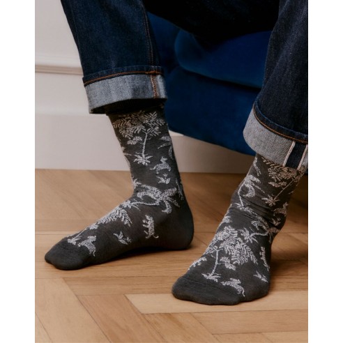 Nos chaussettes homme "Savane" anthracite - Maison Broussaud