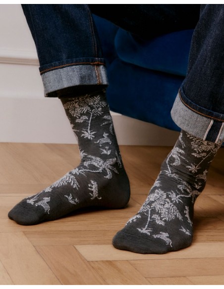 Nos chaussettes homme "Savane" anthracite - Maison Broussaud
