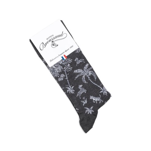 Nos chaussettes homme "Savane" anthracite - Maison Broussaud