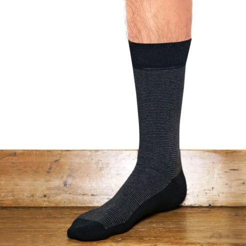 Nos mi-chaussettes "Les Millerayes" noir/gris - Maison Broussaud