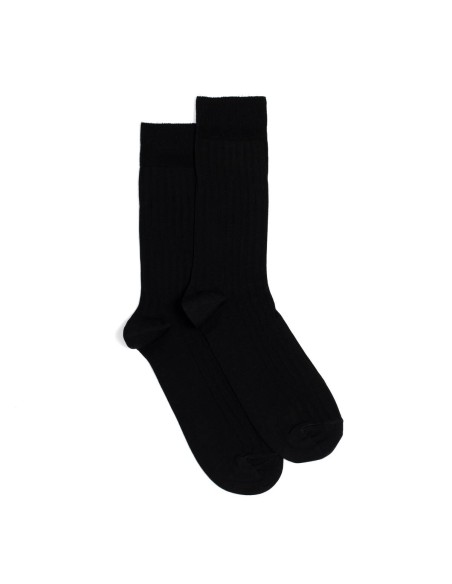 Nos chaussettes homme fil d’Écosse noir - Maison Broussaud