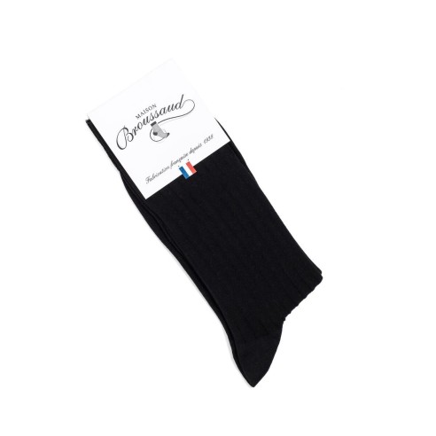 Nos chaussettes homme fil d’Écosse noir - Maison Broussaud