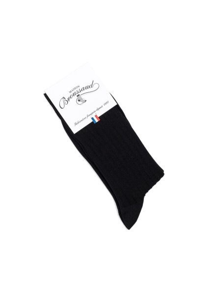 Nos chaussettes homme fil d’Écosse noir - Maison Broussaud