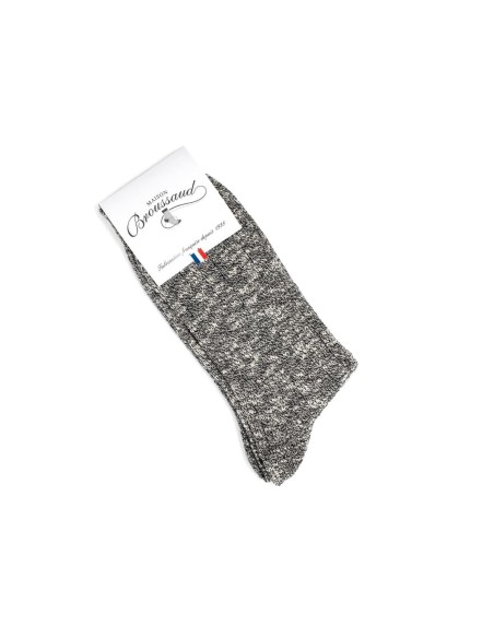 Chaussettes en double fil côtelé en coton - Maison Broussaud