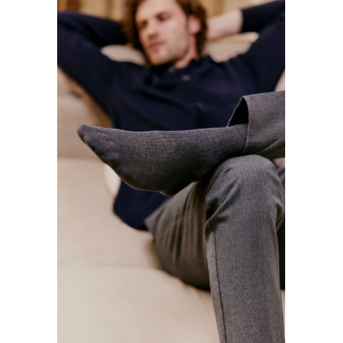 Nos chaussettes côtelées anthracite homme - Maison Broussaud
