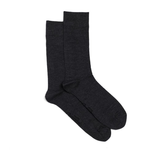 Nos chaussettes côtelées anthracite homme - Maison Broussaud