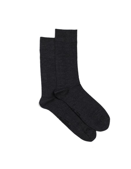 Nos chaussettes côtelées anthracite homme - Maison Broussaud