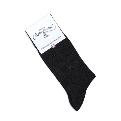 Nos chaussettes côtelées anthracite homme - Maison Broussaud