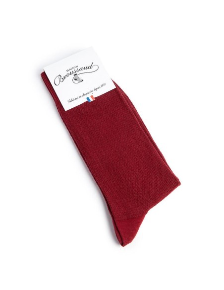 Nos chaussettes "Les mailles piquées" bordeaux - Maison Broussaud