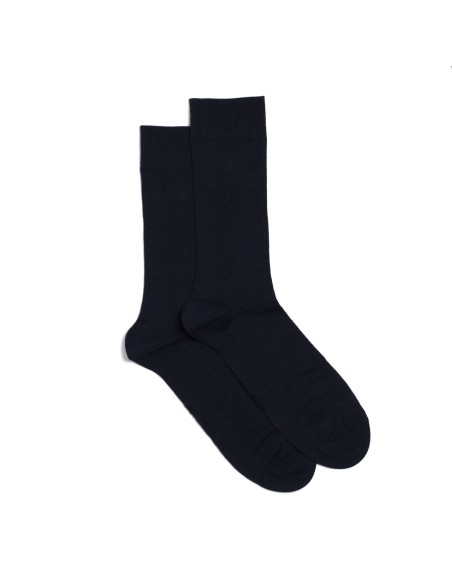 Nos chaussettes "Les côtelées fines" en noir - Maison Broussaud