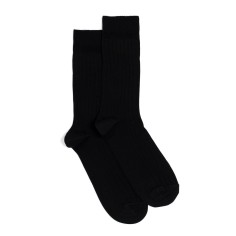 Nos chaussettes homme fil d’Écosse noir - Maison Broussaud 2