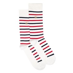Les marinières bleu blanc rouge Elysée x Maison Broussaud - chaussettes homme - coton blanc 2