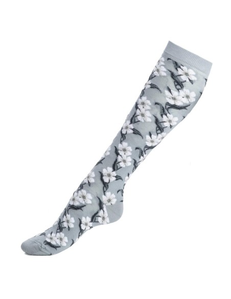 Nos mi-bas "Fleurs" couleur Pluie - Maison Broussaud