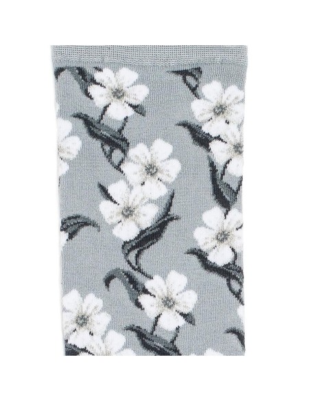 Nos mi-bas "Fleurs" couleur Pluie - Maison Broussaud