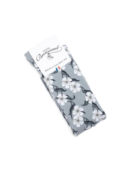 Nos mi-bas "Fleurs" couleur Pluie - Maison Broussaud