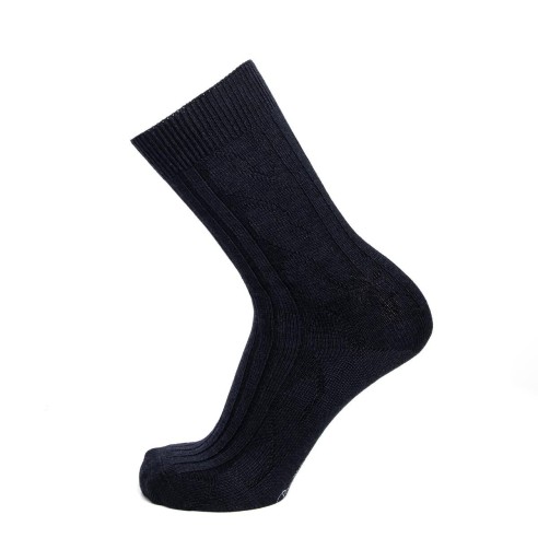"Les Torsade laine" homme, coloris marine - Maison Broussaud