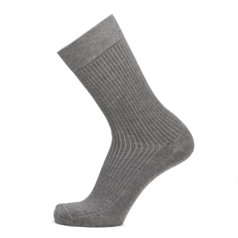 Nos chaussettes côtelées gris clair homme - Maison Broussaud