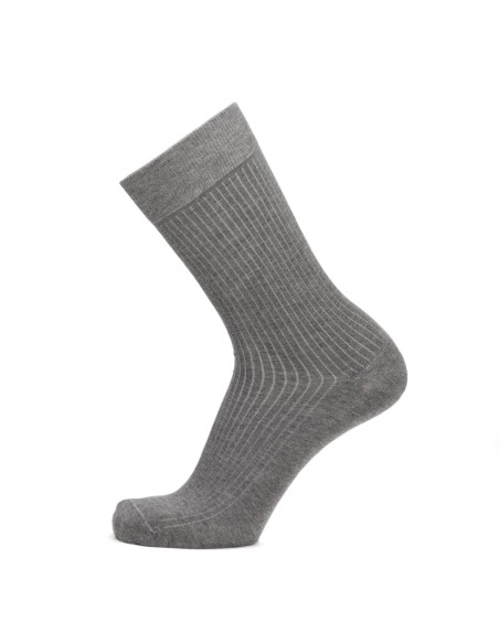 Nos chaussettes côtelées gris clair homme - Maison Broussaud