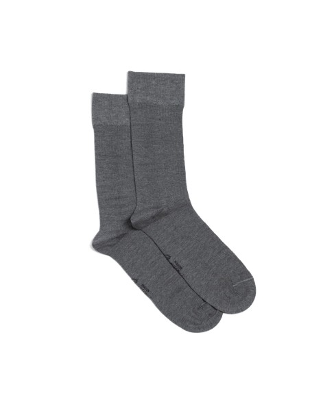 Nos chaussettes côtelées gris clair homme - Maison Broussaud