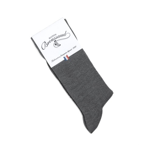 Nos chaussettes côtelées gris clair homme - Maison Broussaud