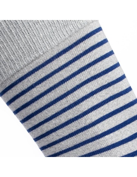 Nos chaussettes "Les Marinières" gris/bleu - Maison Broussaud
