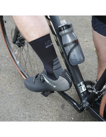 Nos chaussettes cyclisme coloris noir/gris - Maison Broussaud