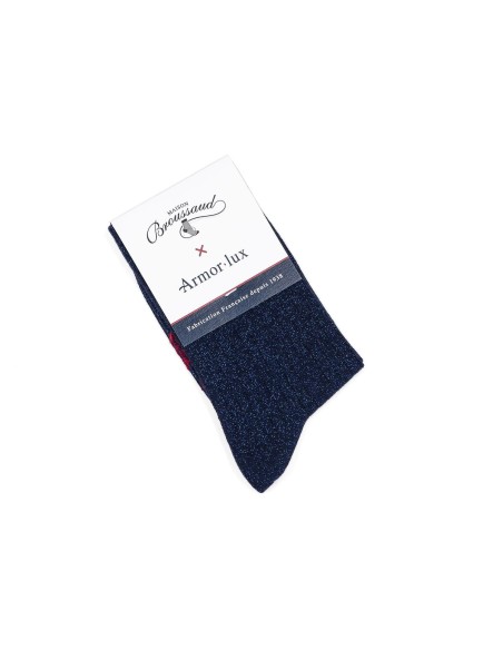 Les côtelées Armor-lux x Maison Broussaud - chaussettes femme - coton marine