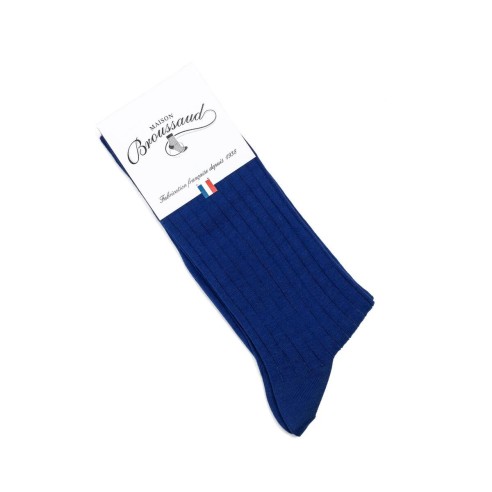 Nos chaussettes homme fil d’Écosse bleu - Maison Broussaud