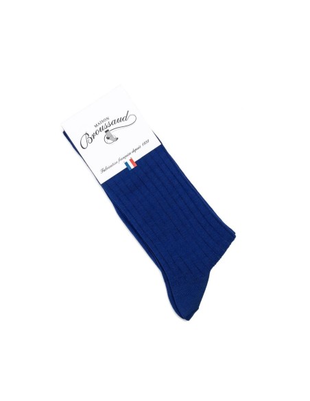 Nos chaussettes homme fil d’Écosse bleu - Maison Broussaud