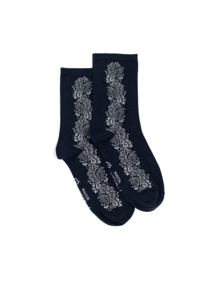 Nos chaussettes femme "La Frise" marine - Maison Broussaud