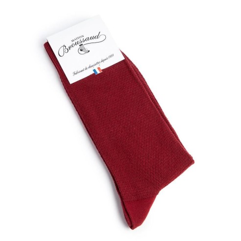 Nos chaussettes "Les mailles piquées" bordeaux - Maison Broussaud