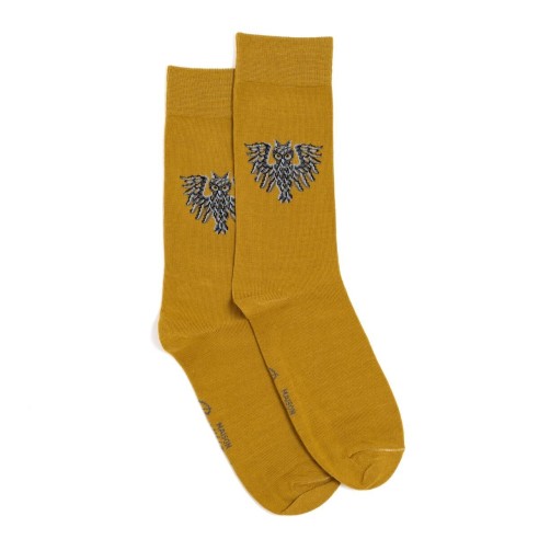 Nos chaussettes homme "Les Hiboux" olive - Maison Broussaud