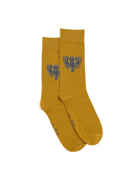 Nos chaussettes homme "Les Hiboux" olive - Maison Broussaud