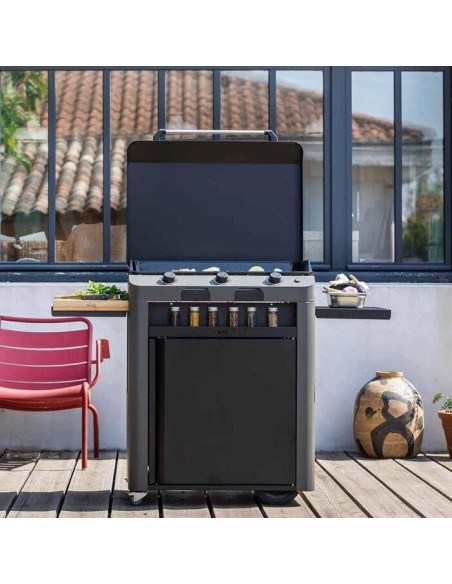 Combo Plancha gaz sur chariot- Fusion 75 - Gris cargo